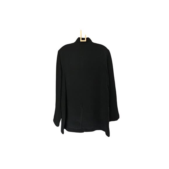 Eileen Fisher Women's Black Textured Rayon Silk Open Front Blazer Jacket Size L - Picture 8 of 11